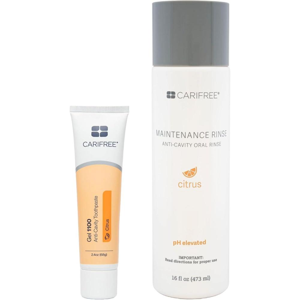 image:imageCariFree Maintenance amp Prevention Kit Mint  AntiCavity Fluoride Toothpaste amp Mouthwash Freshens Breath and Moistens Mouth  Dentist Recommended for Oral Care 2 Piece SetCitrus
