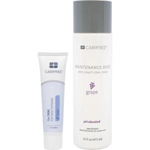 CariFree Maintenance & Prevention Kit, Mint | Anti-Cavity Fluoride Toothpaste & Mouthwash Freshens Breath and Moistens Mouth | Dentist Recommended for Oral Care (2 Piece Set)(Grape)
